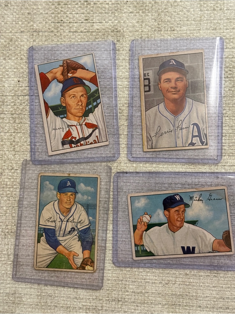 Vintage Baseball Card Set - Blue and White Artwork
